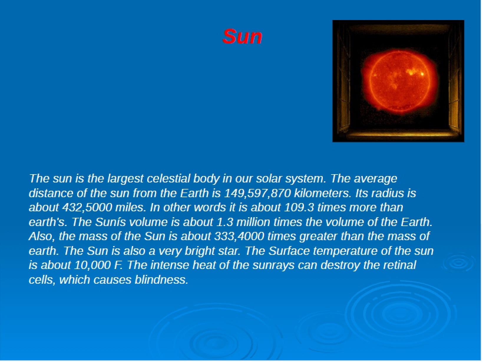 Sun Overview