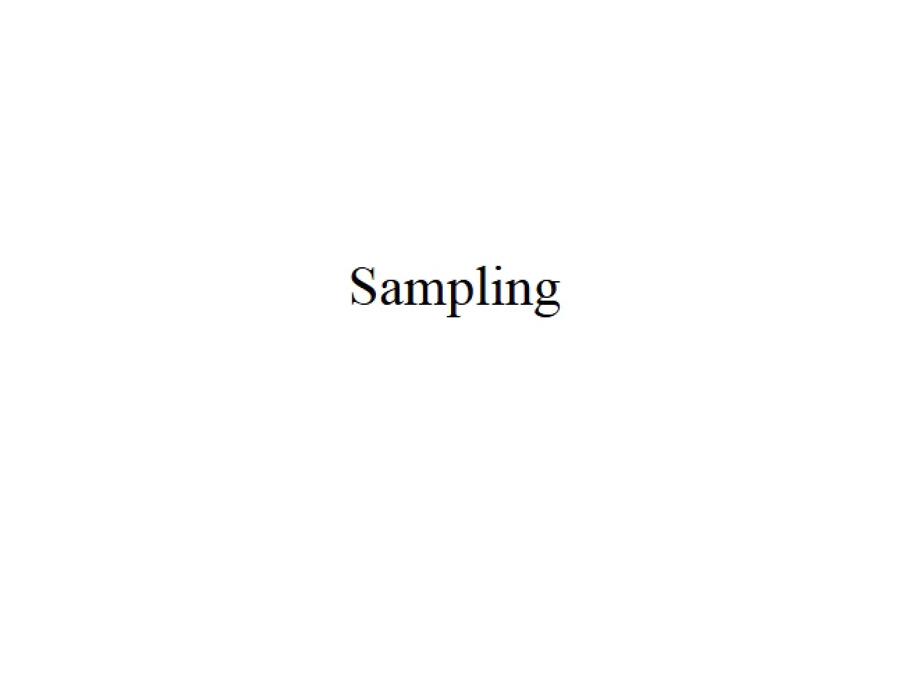Sampling Methods