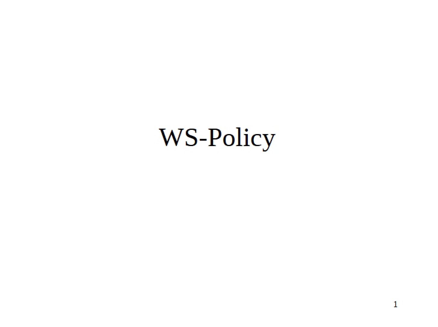 Policy for Web Services