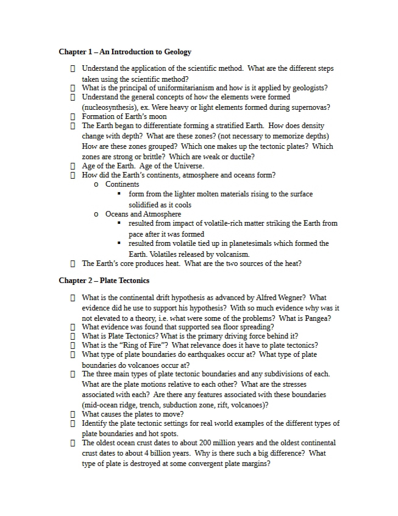 Guide for Exam