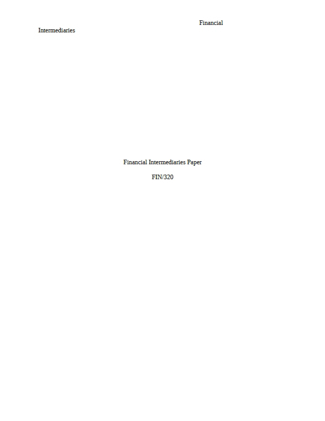 Paper Intermediaries in Finance