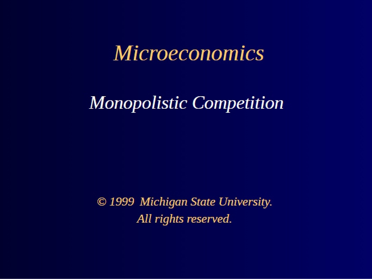 Microeconomics General Materials