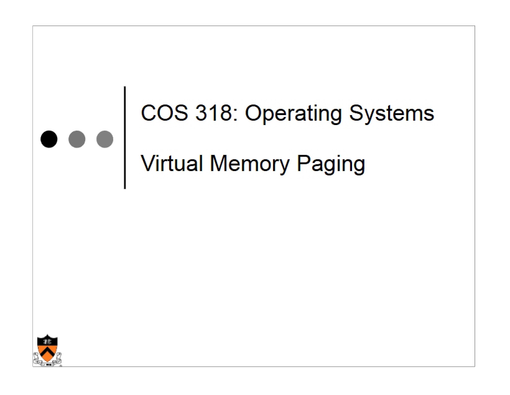 Paging in Virtual Memory