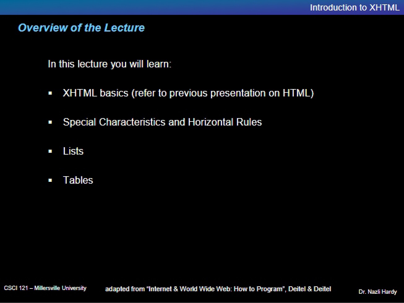 XHTML Intro