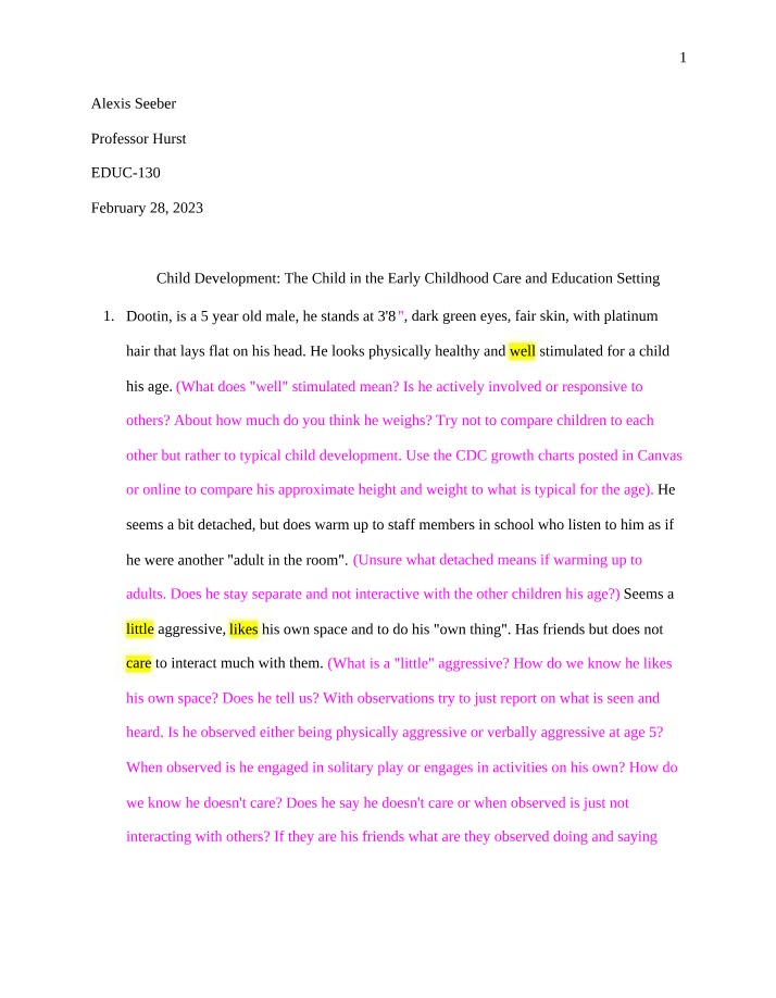 Child Development in Early Childhood Education