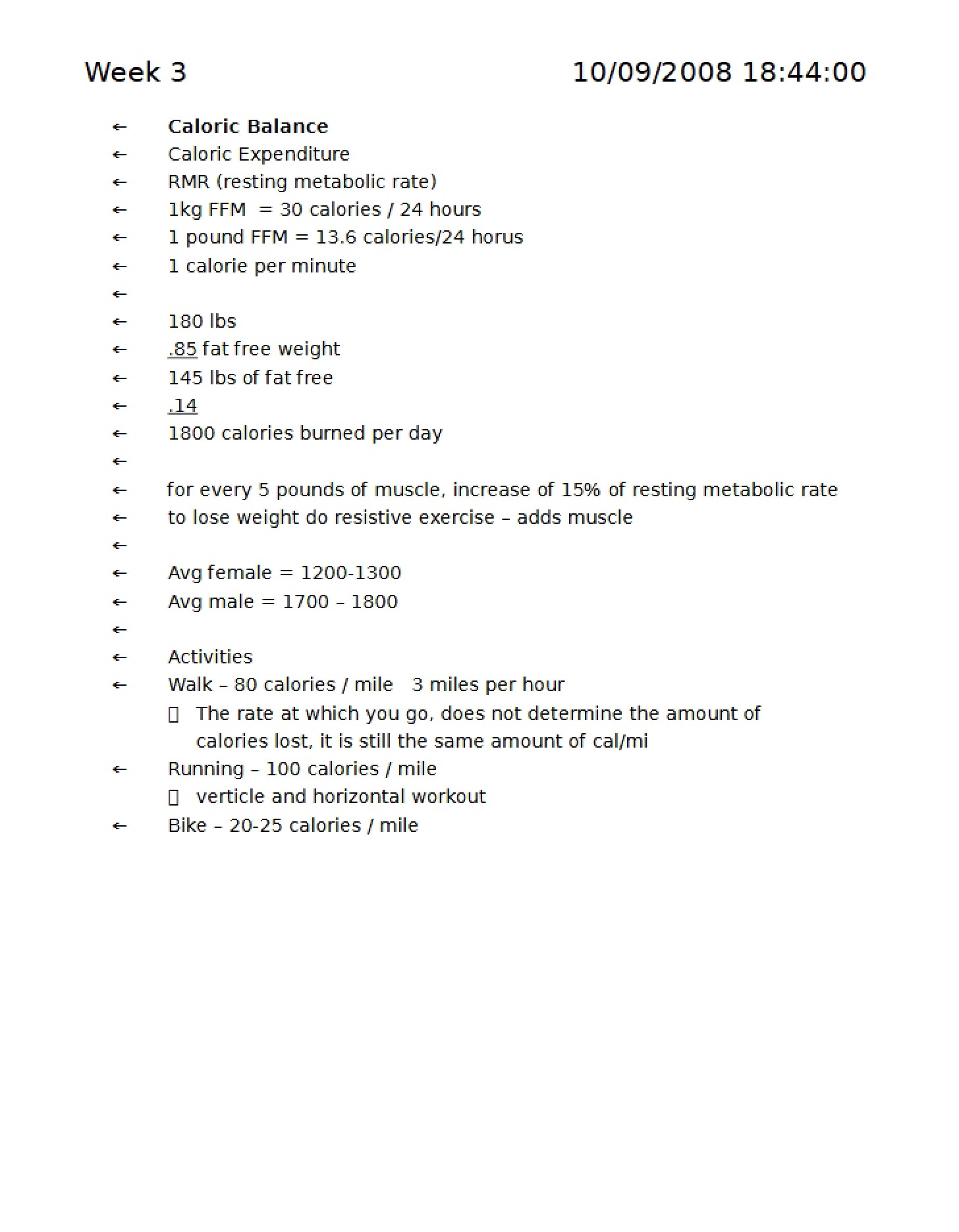 Week Three Lecture Notes