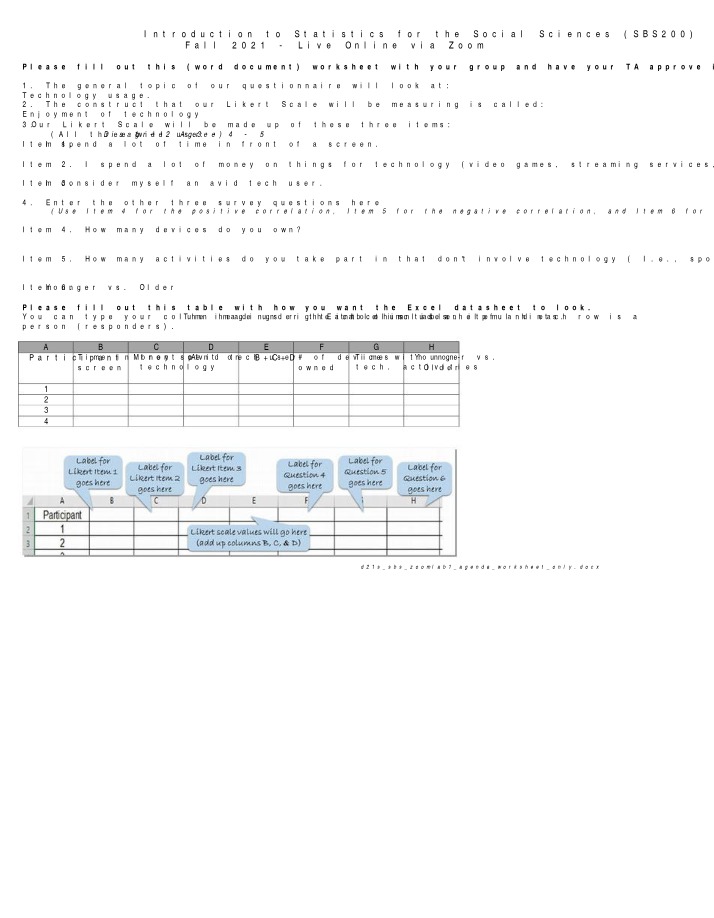 Zoomlab 1 Worksheet A
