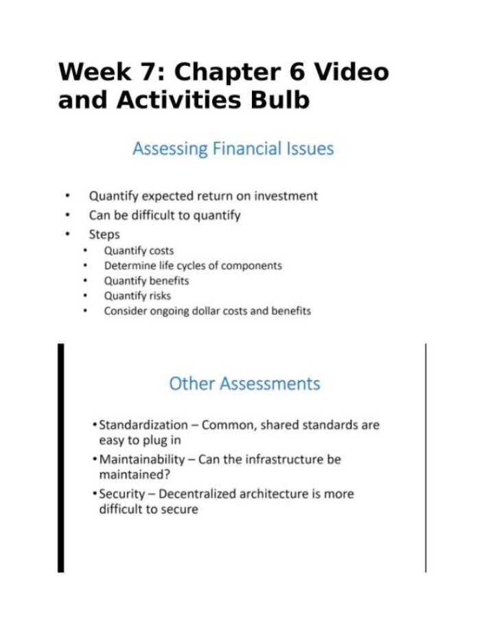 Architecture and Infrastructure - Chapter 6