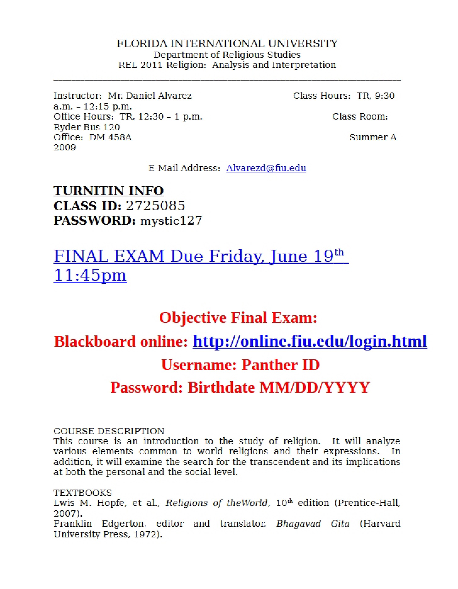 Academic Syllabus