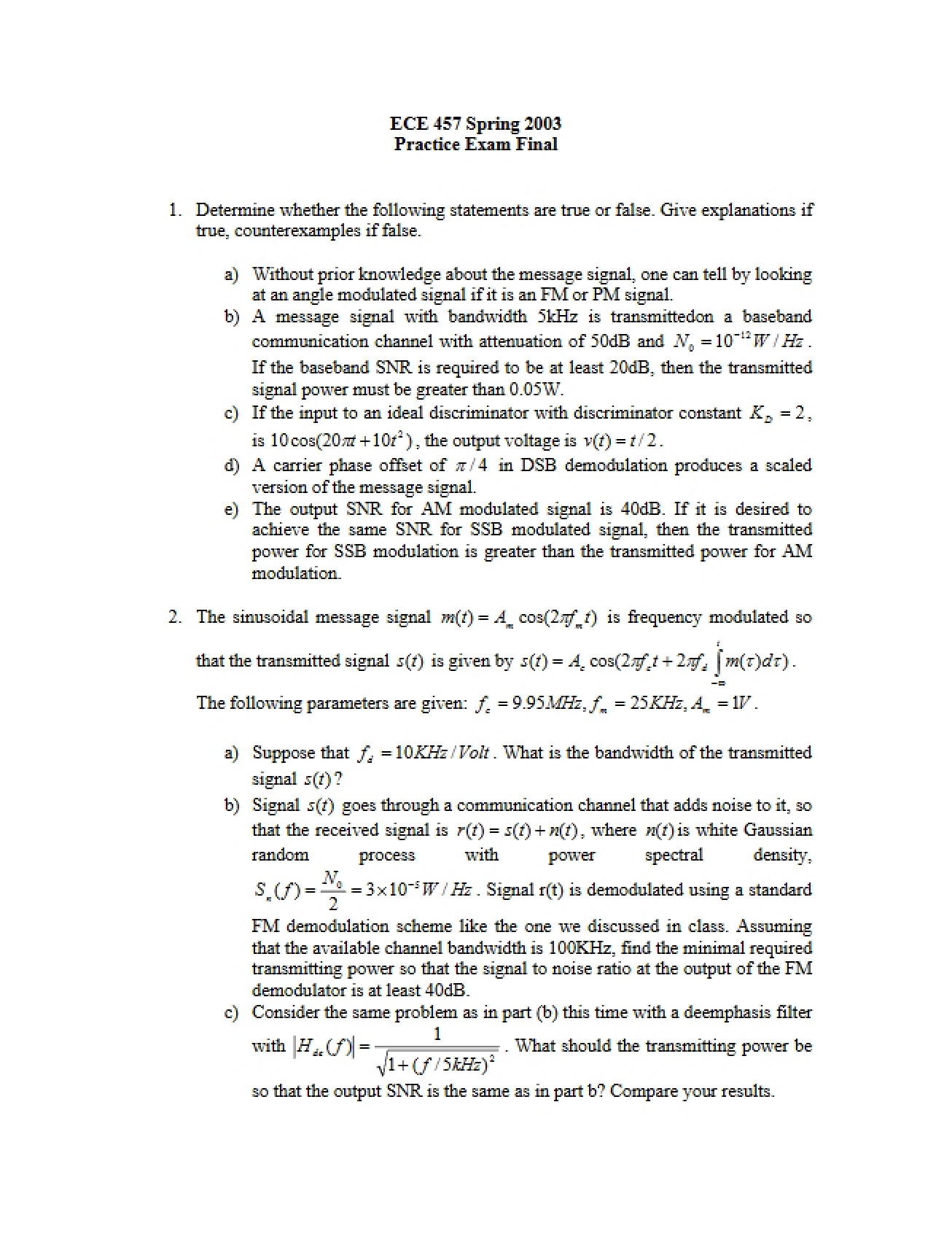 Final Exam Practice