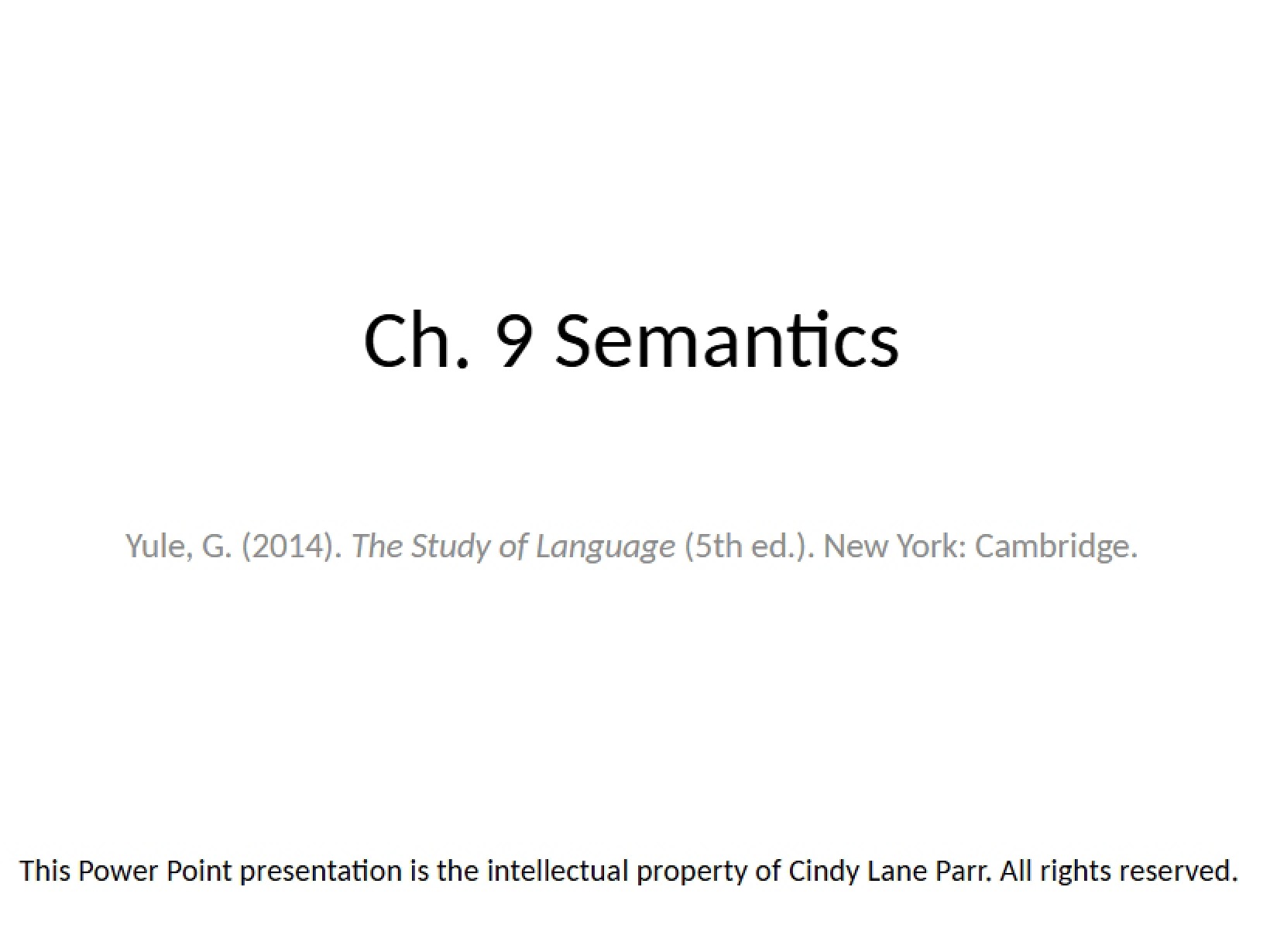 Semantics Overview