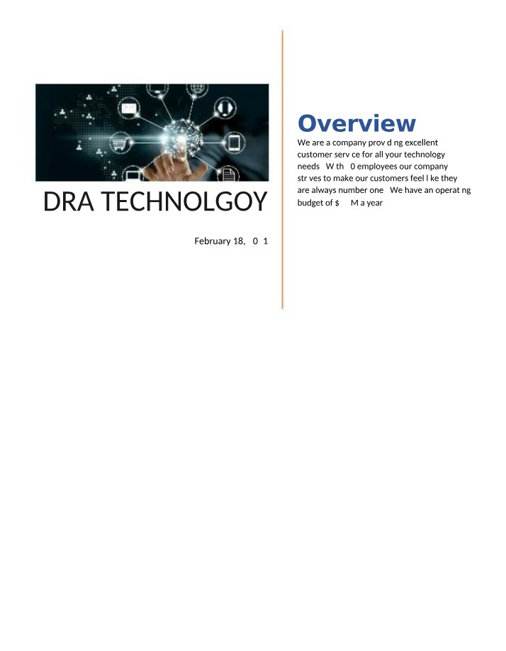 Week 7 Project - DRA Technology