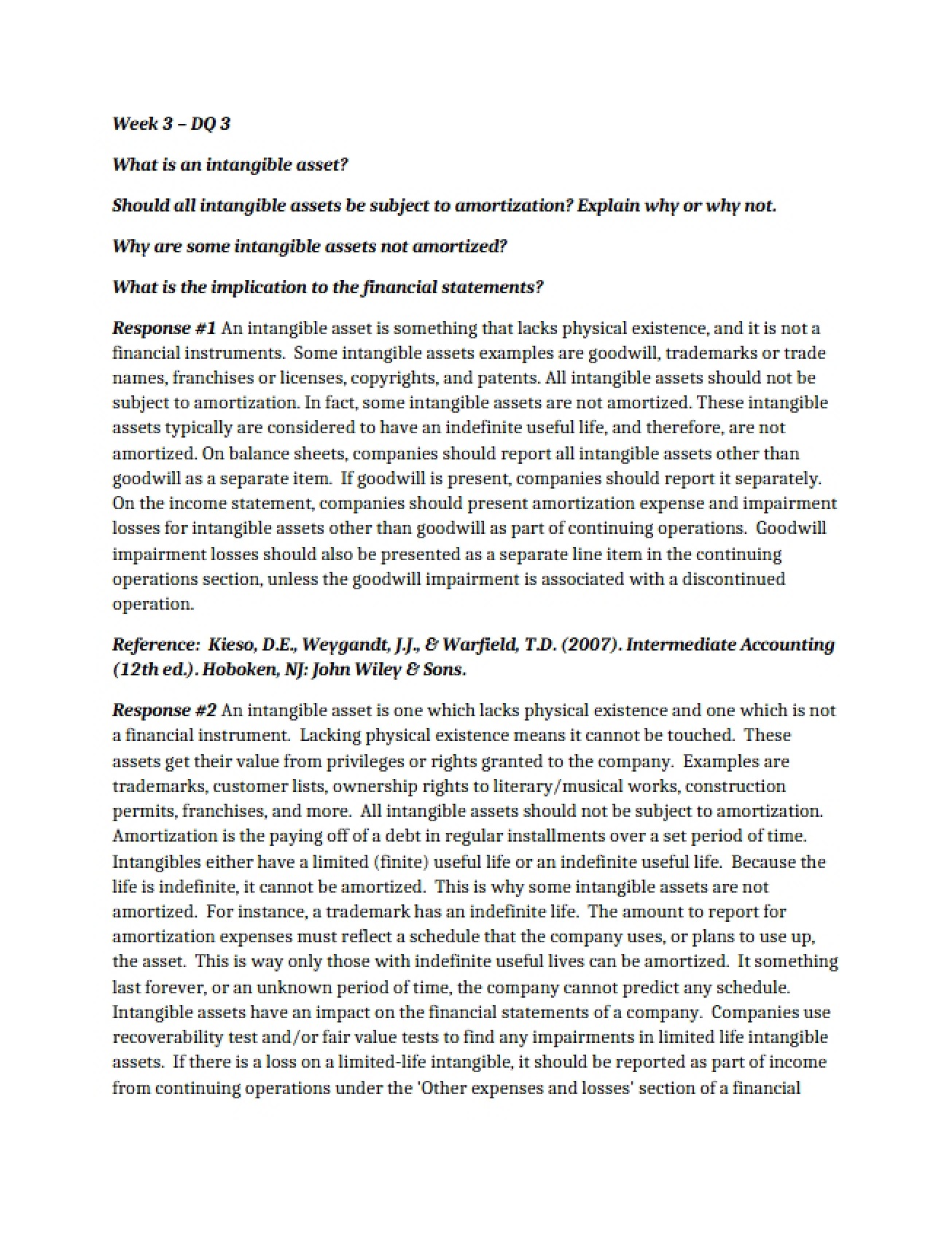 Intermediate Accounting II Essay