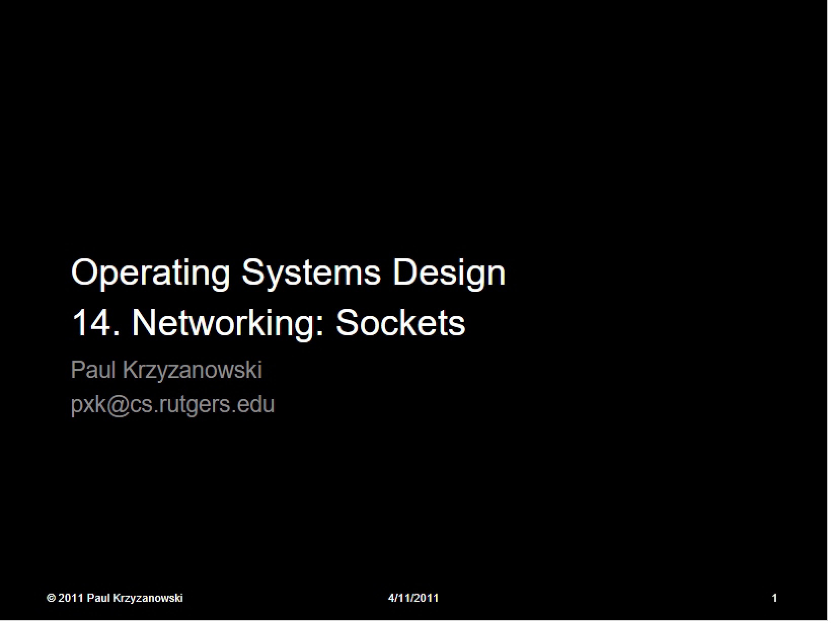 Sockets Overview