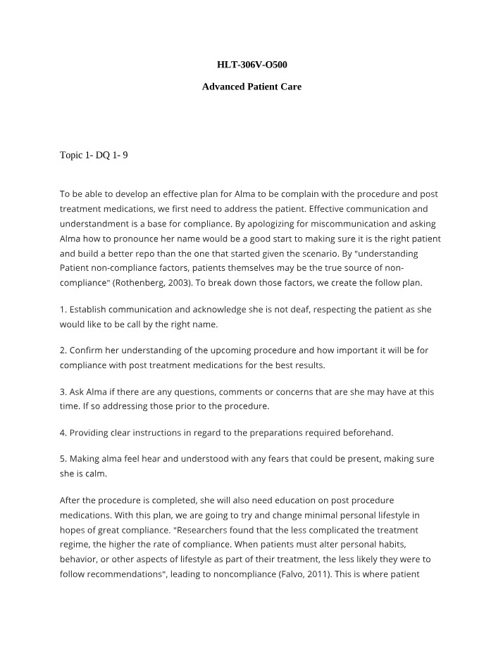 Improving Patient Compliance Through Effective Communication