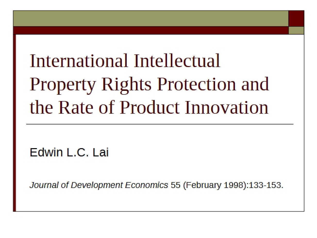 Set of Slides on International Intellectual Property from Kobe