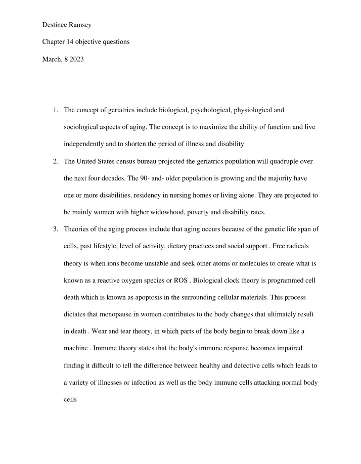 Objective Questions for Chapter 14