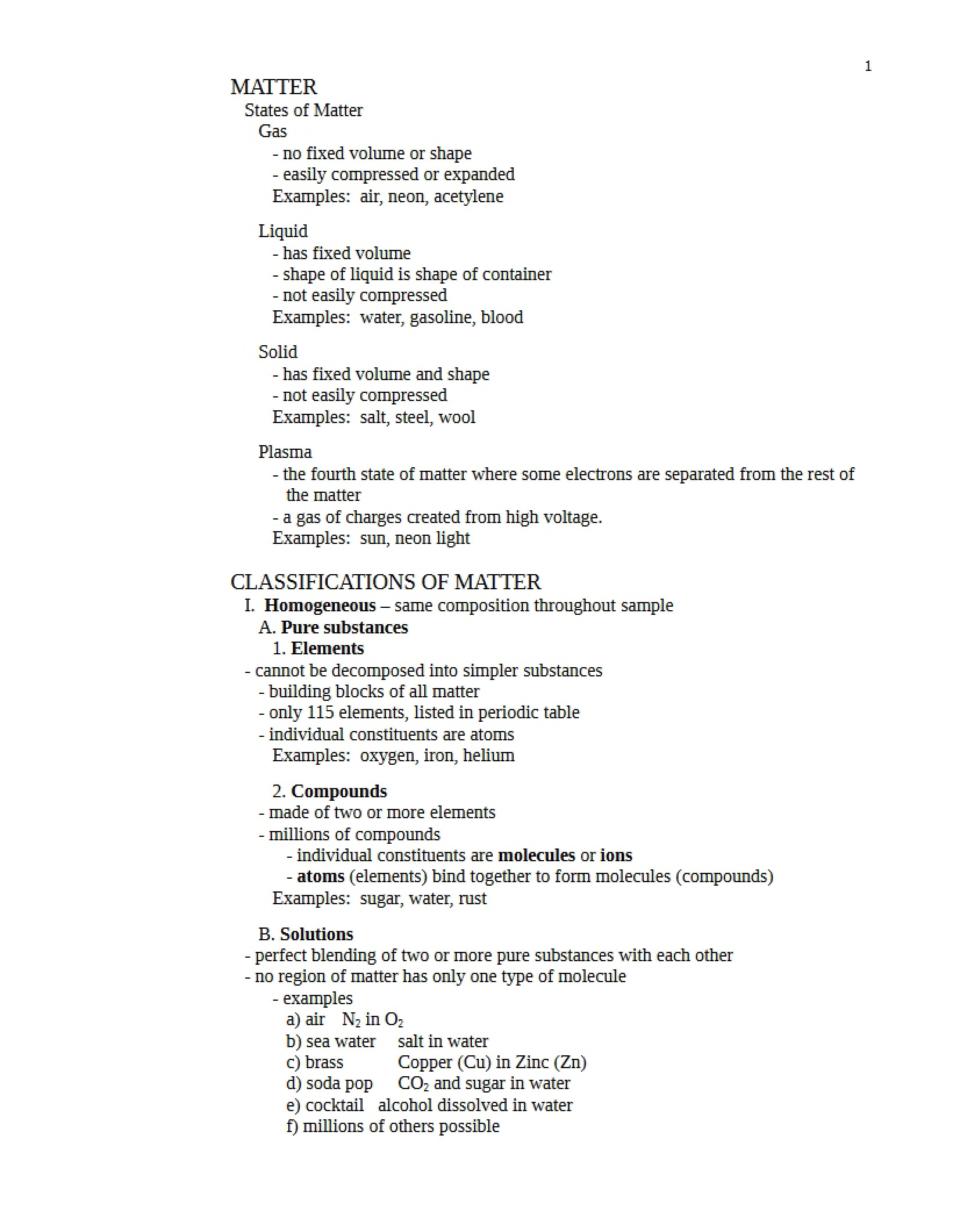 Matter Concepts