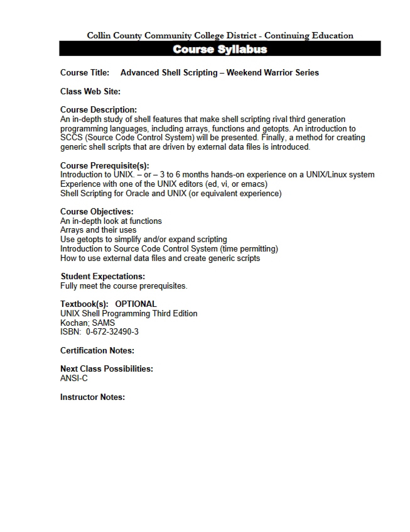 Syllabus Advanced Shell Scripting (Weekend)