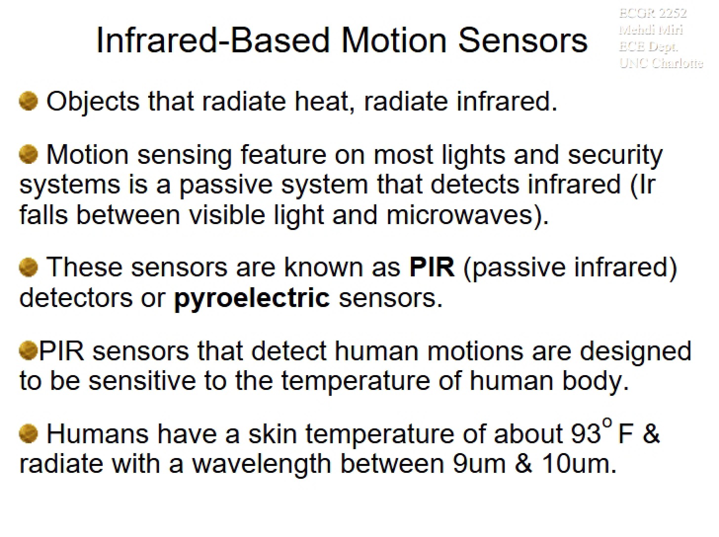 Motion Sensors Infrared-Based