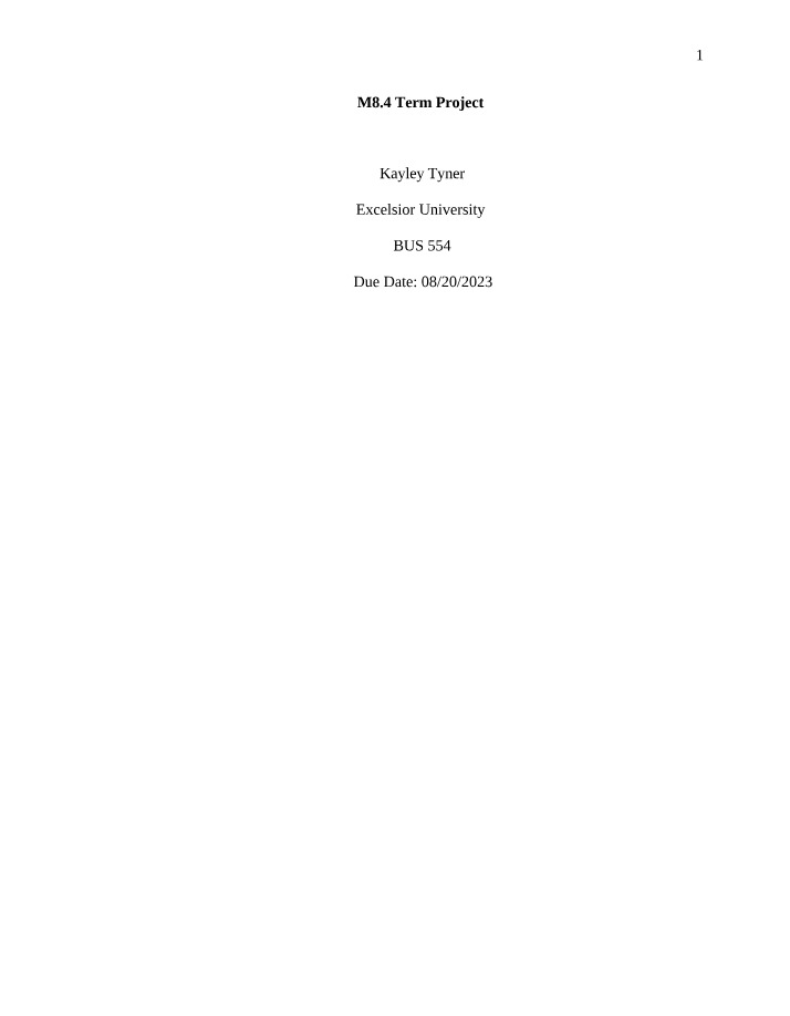 Tyson Foods Term Project - M8.4