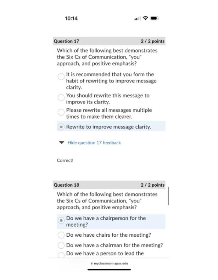 The Six Cs Approach and Positive Communication Clarity