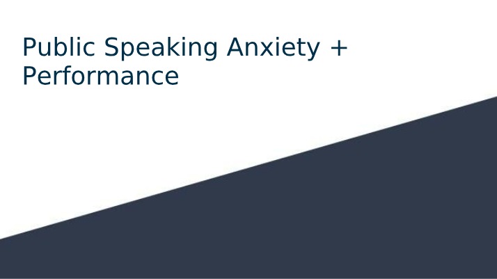 Anxiety in Public Speaking