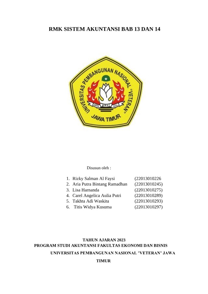 Bab 13 dan 14 RMK Sistem Akuntansi