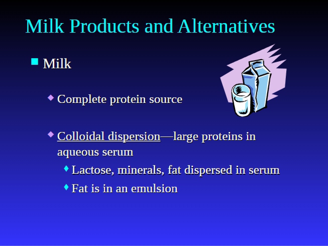 Alternatives and Milk Products
