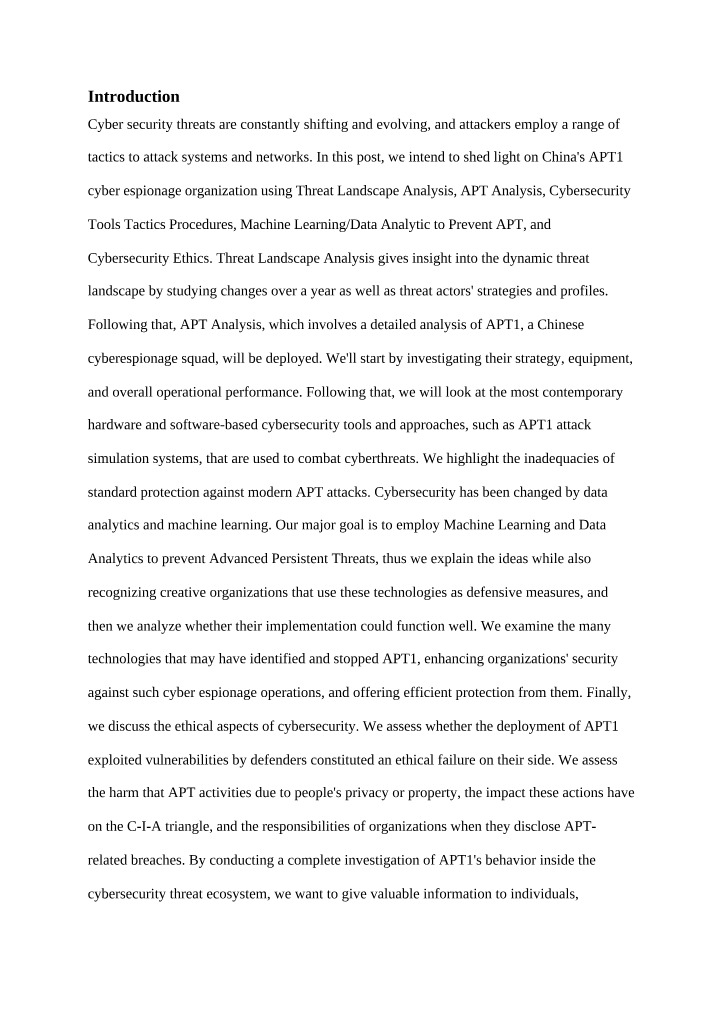 China's APT1 Cyber Espionage Organization