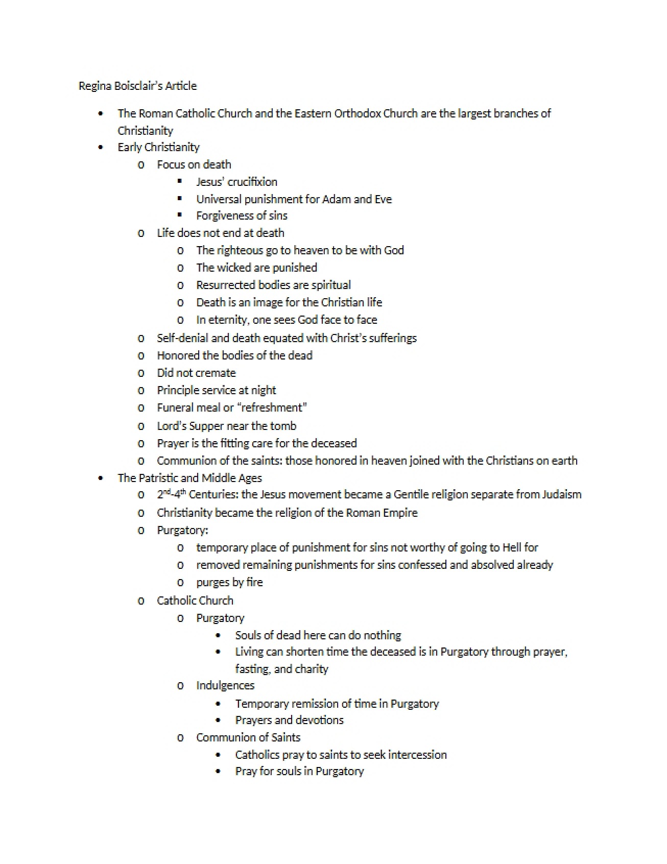 Analysis of Regina Boisclair's Article