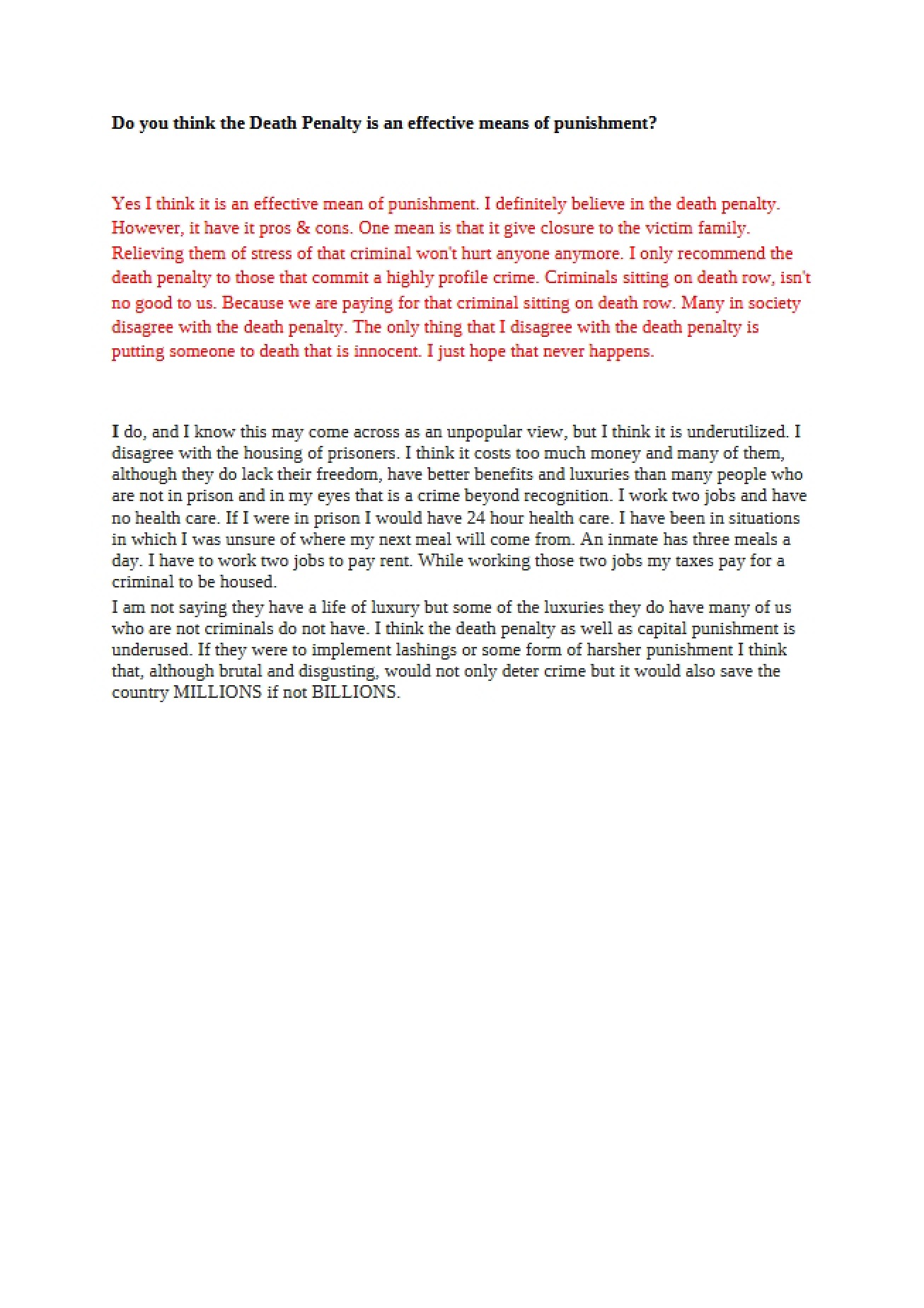 Homework for CJA 344