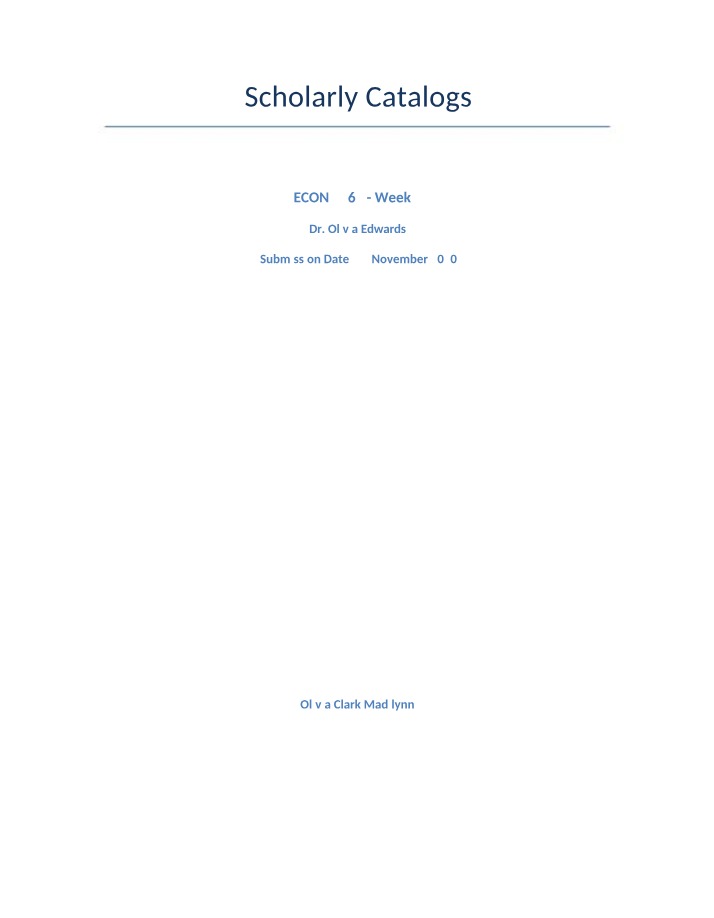 Scholarly Catalogs for ECON 7764