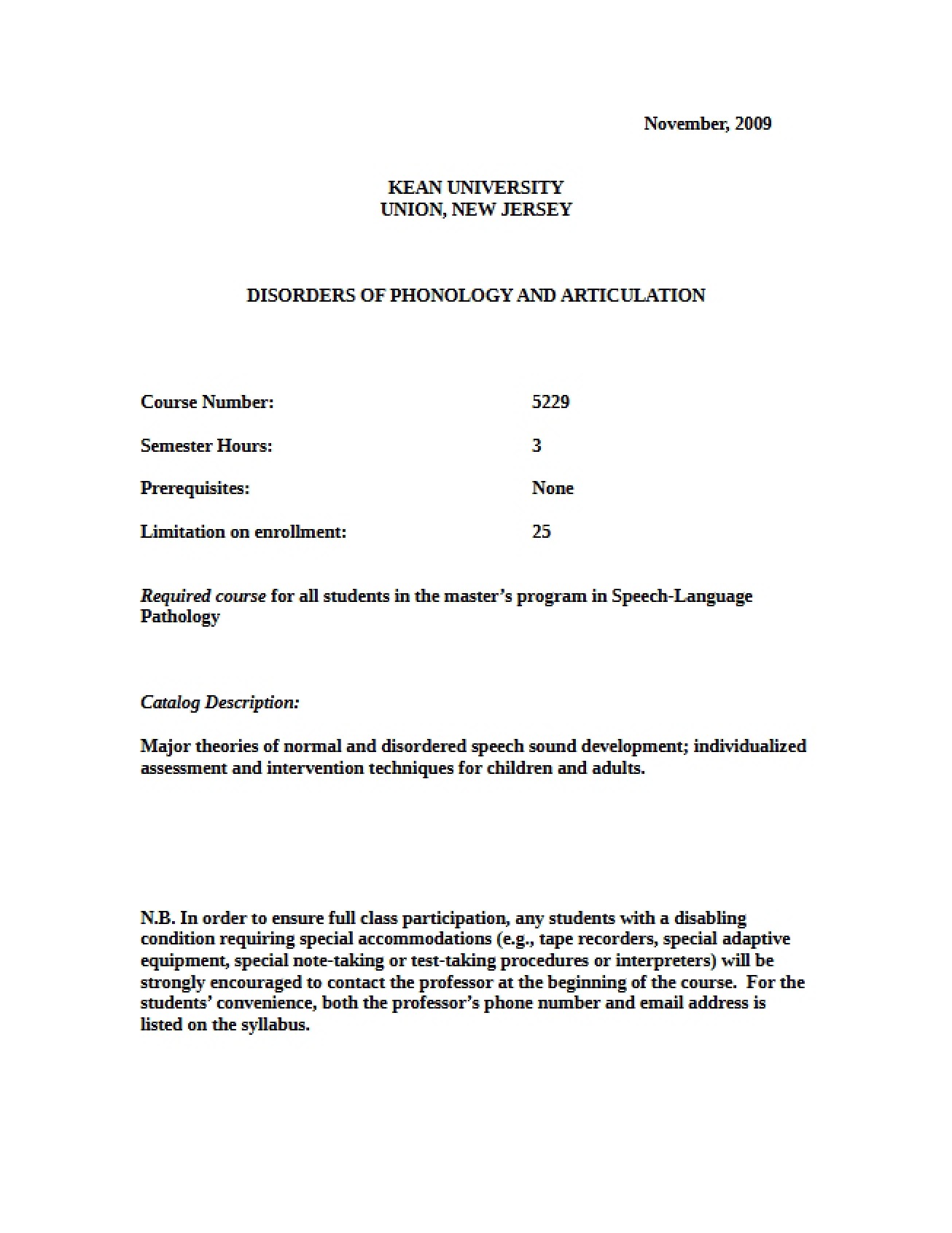 Exploration of the Disorders of Phonology and Articulation
