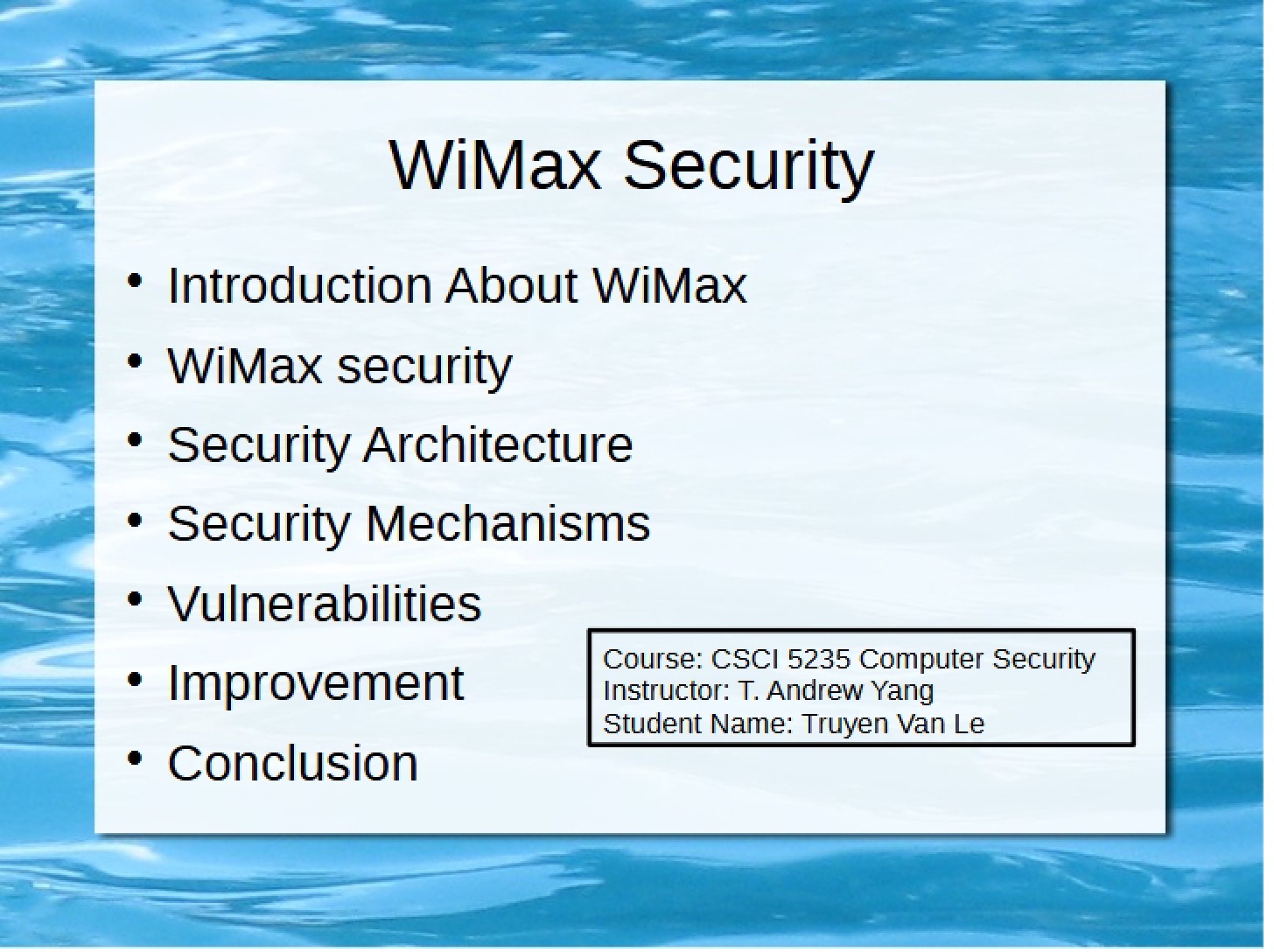 Security in WiMax