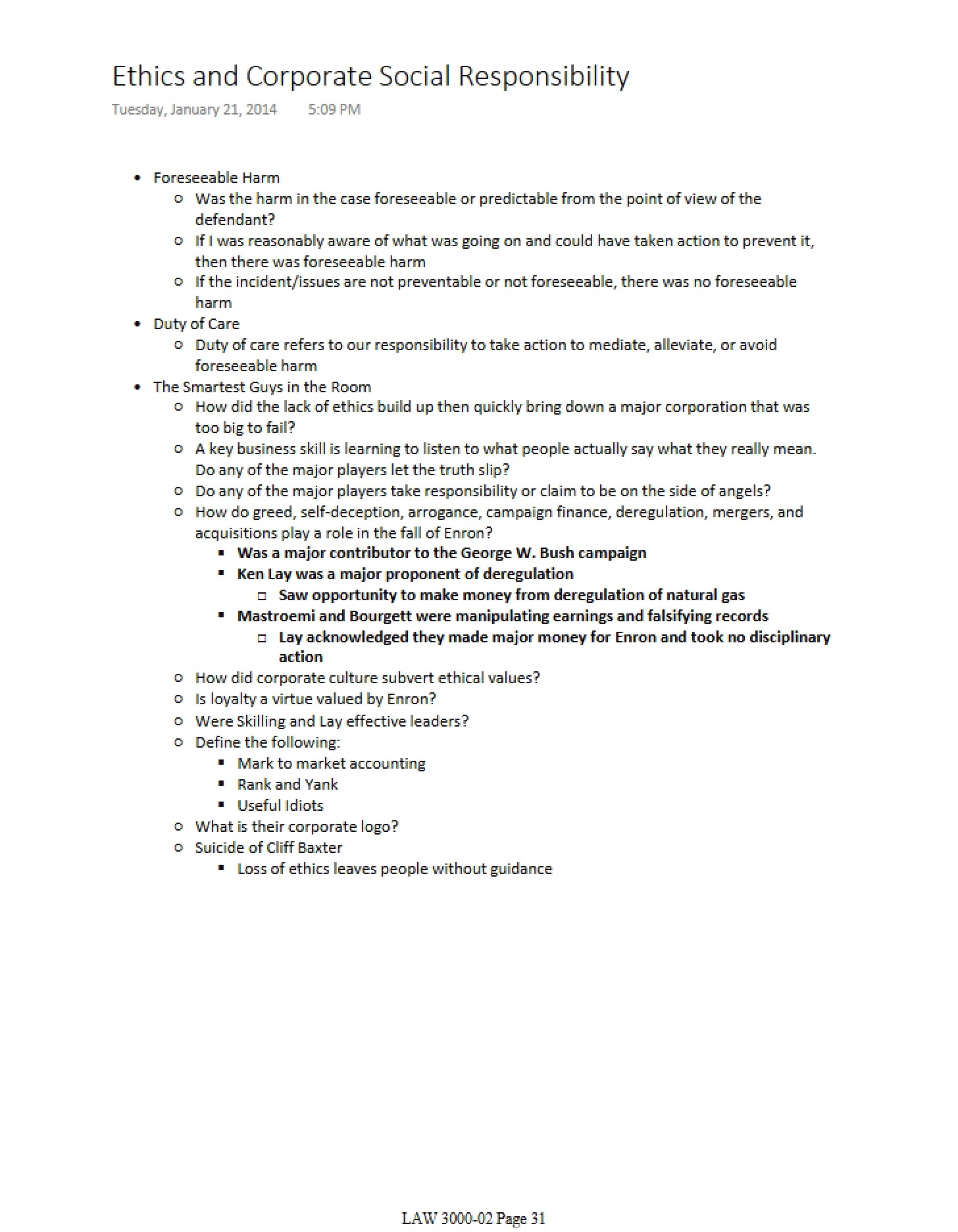 Basics of LAW 3000