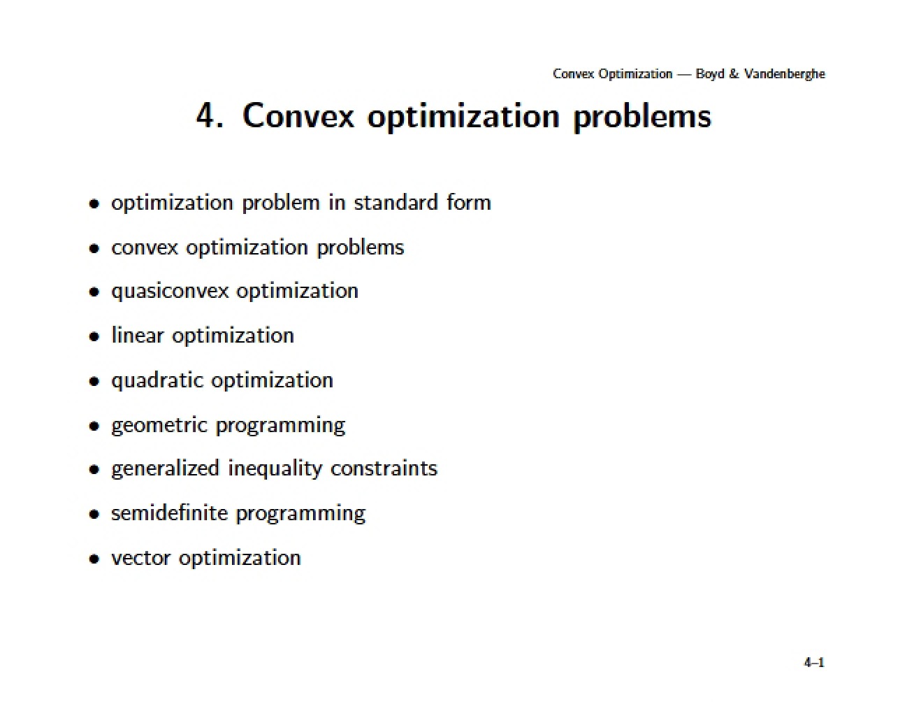 Problems in Convex Optimization