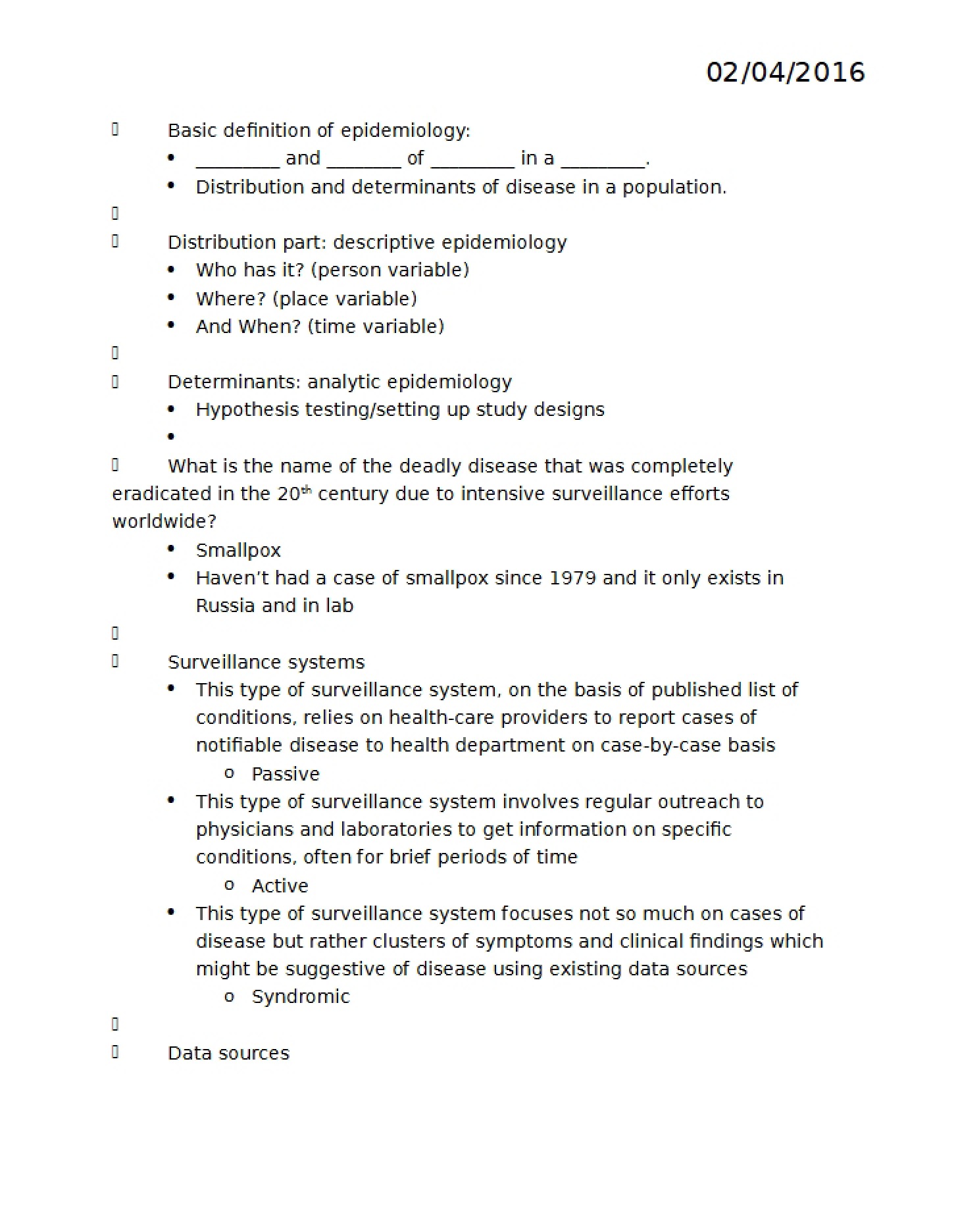 Notes on Surveillance