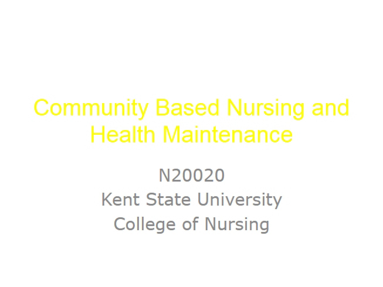 Community Nursing and Maintenance of Health