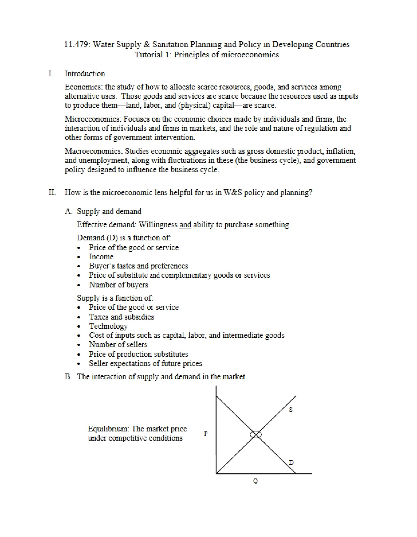 Microeconomics Principles Tutorial 1