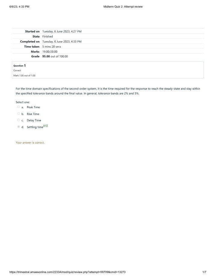 Attempt Review - Midterm Quiz 2