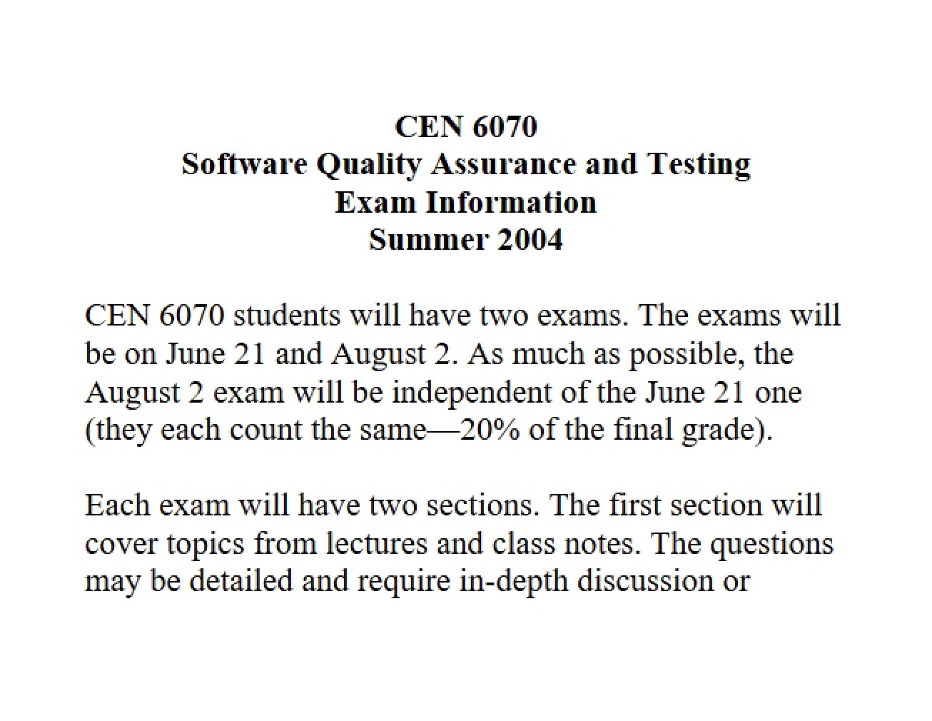 Notes for the Class