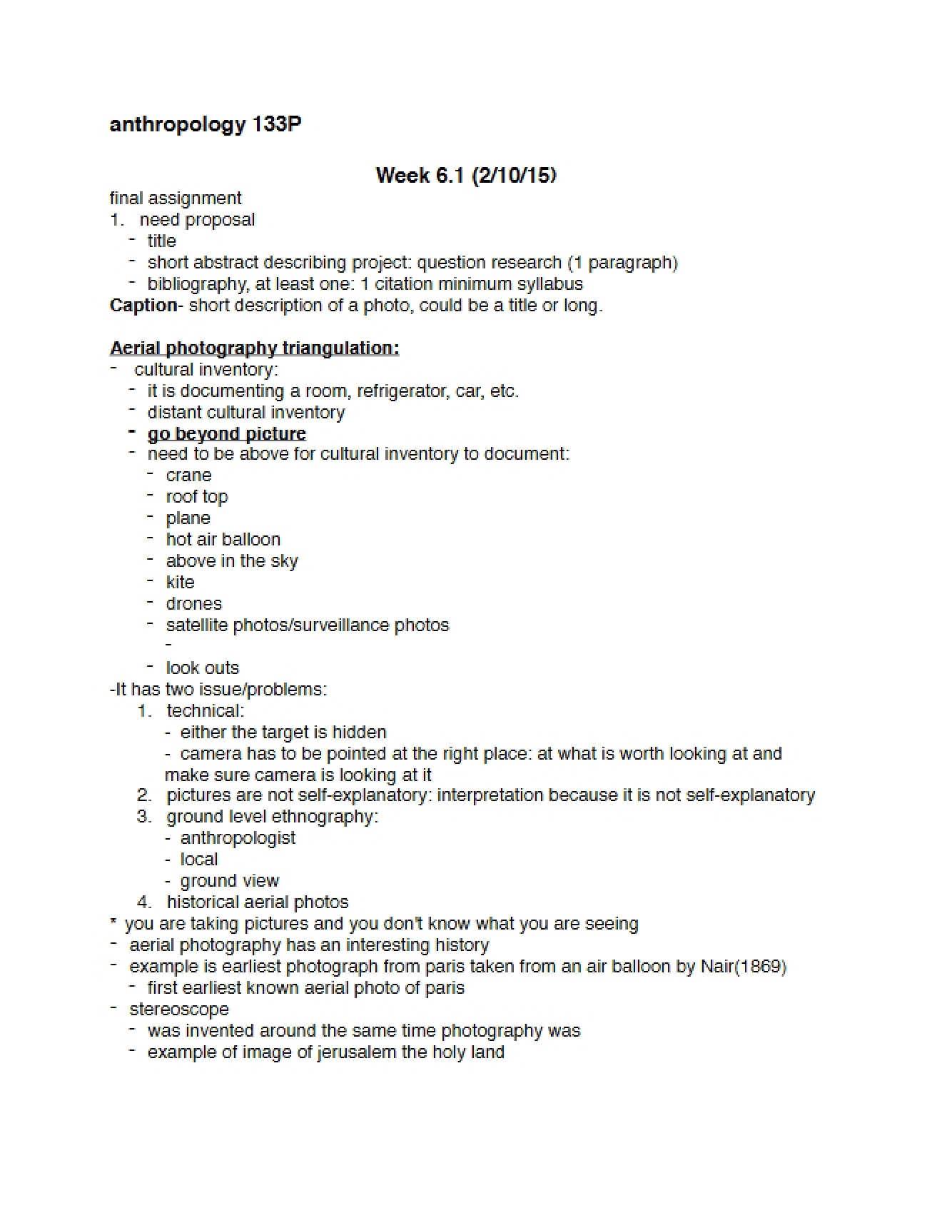 Lecture Notes for 6.1
