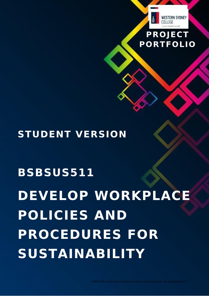 Sustainability Policies and Procedures for the Workplace