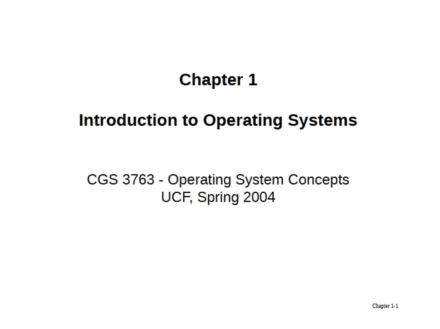 Operating Systems Introduction