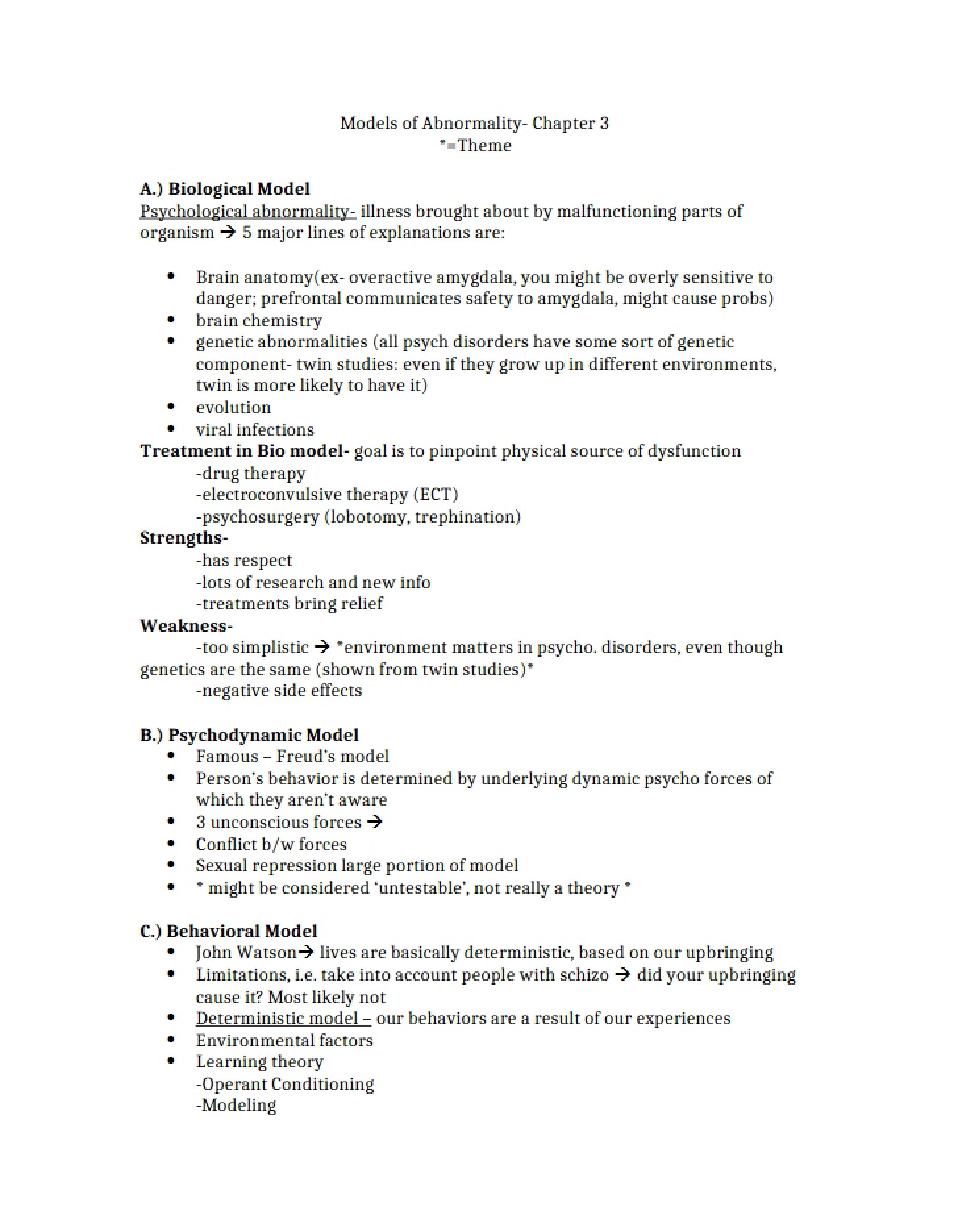 Abnormality Models Chapter 3