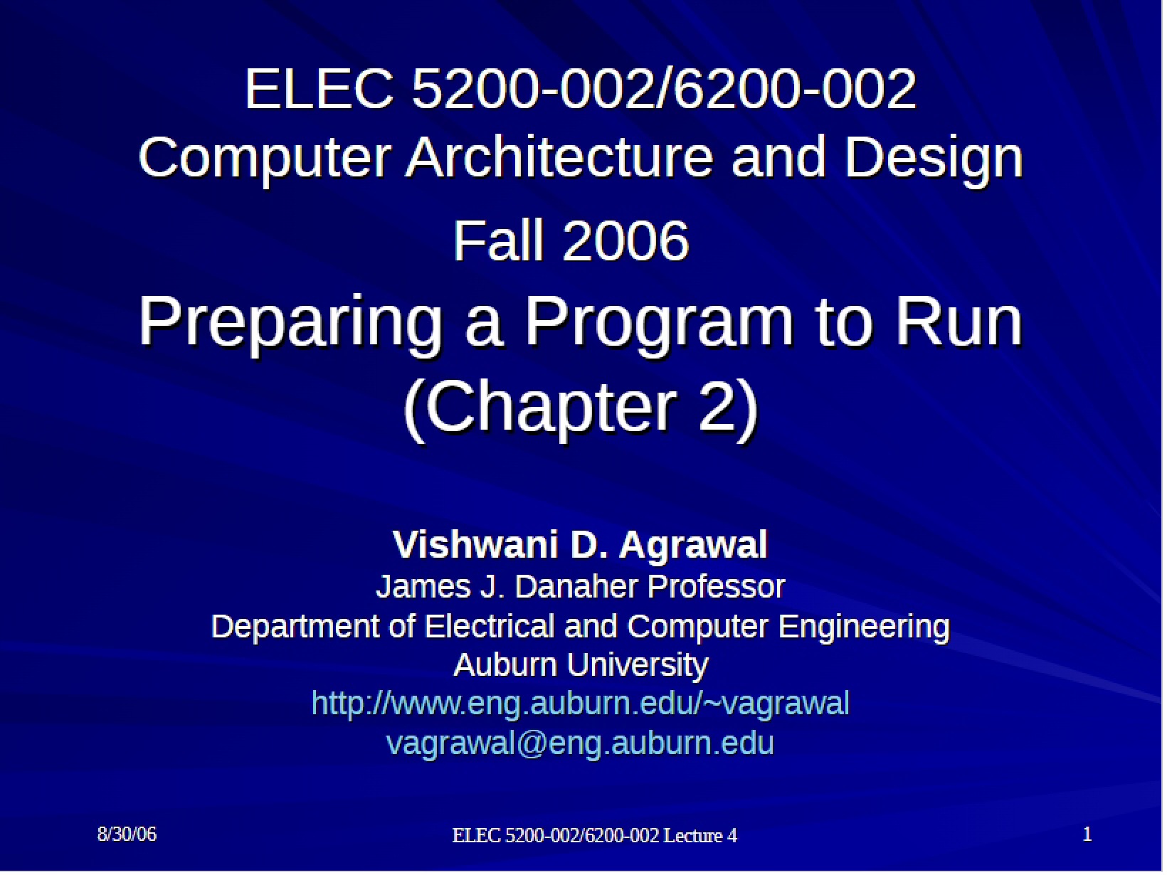Program Run Preparation