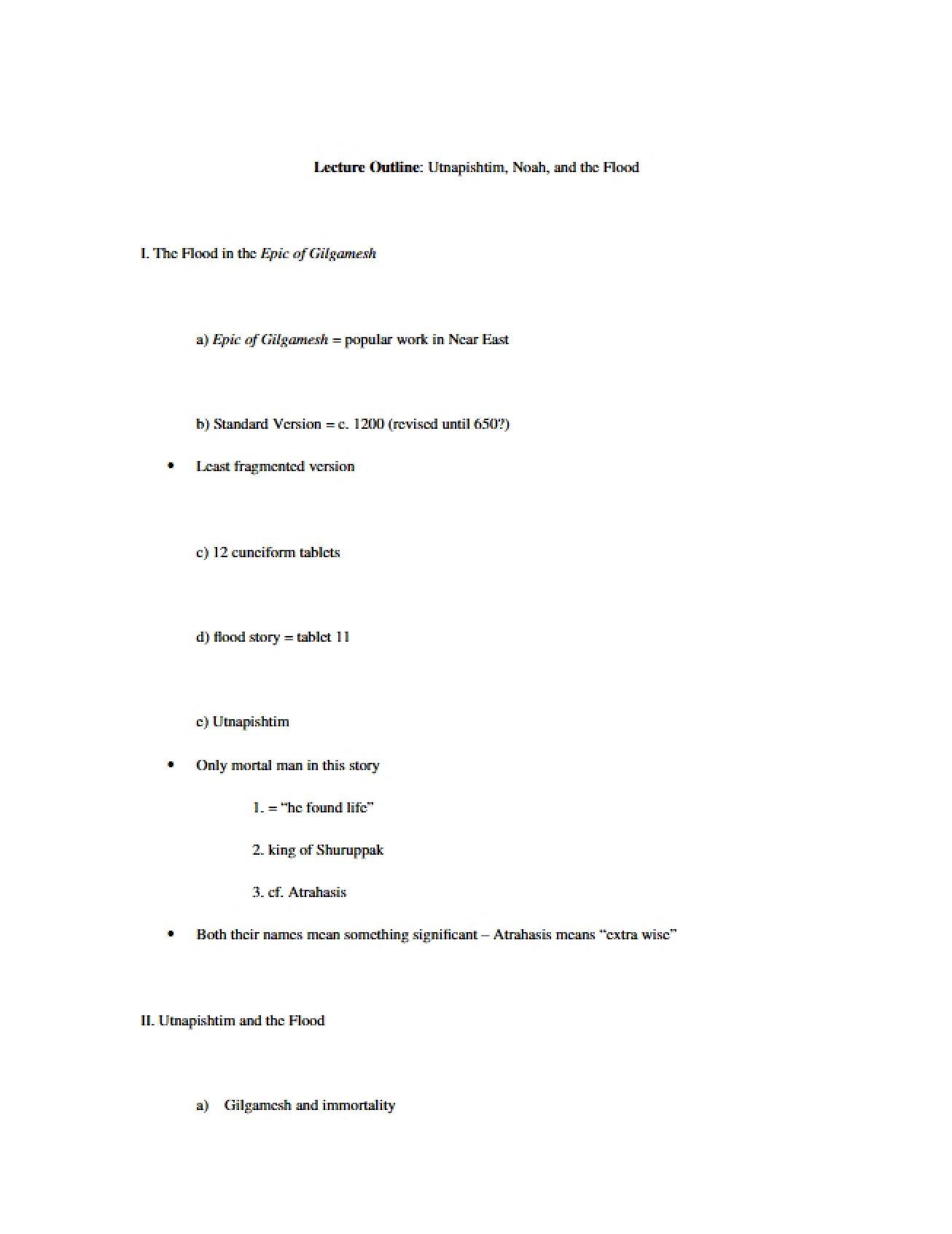 Analysis of the Great Flood in the Epic of Gilgamesh