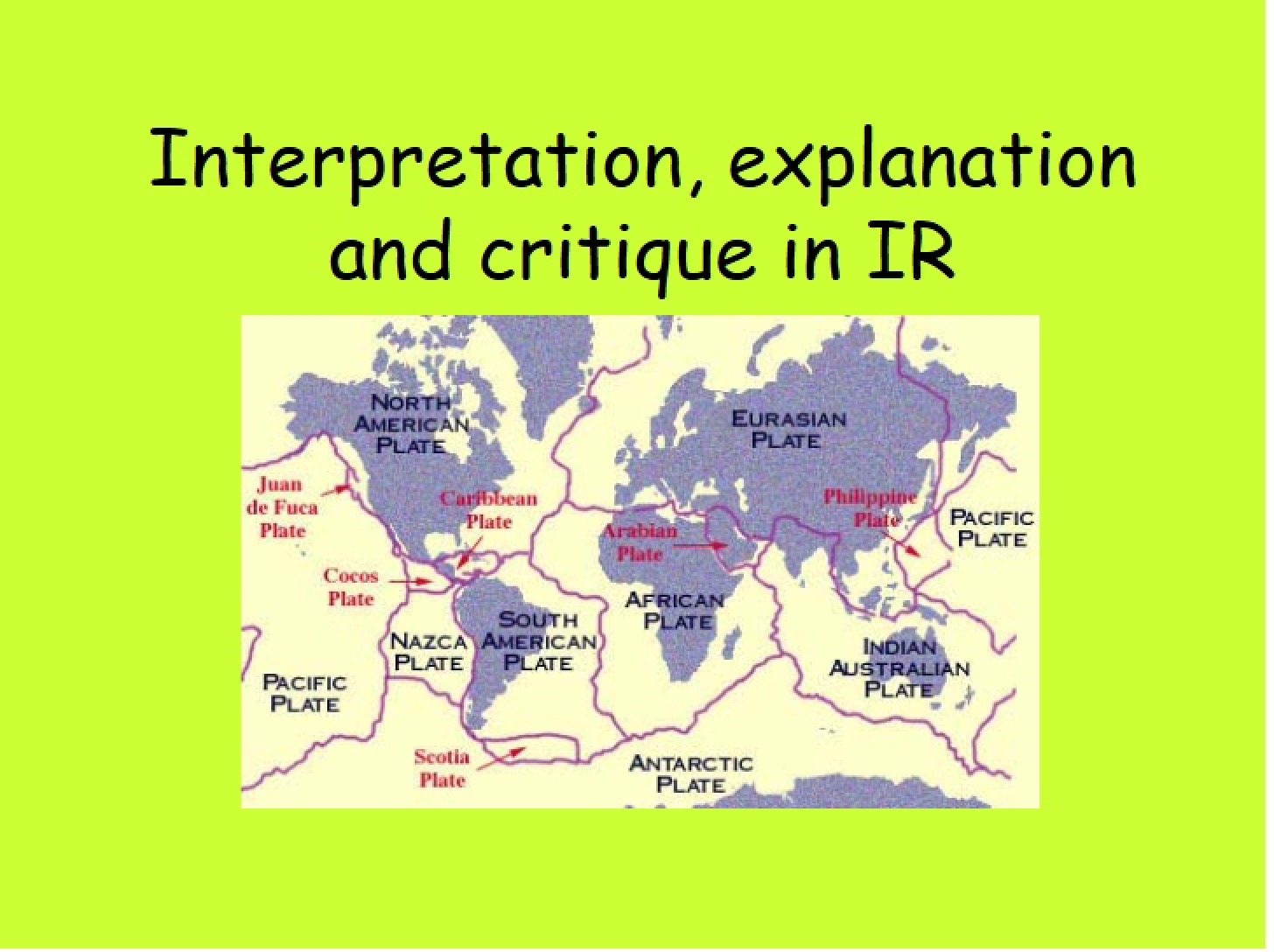 IR Critique, Explanation, and Interpretation