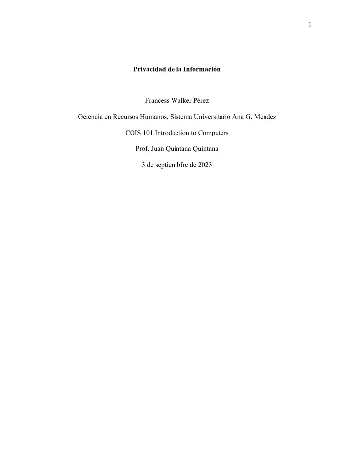 Información - Privacidad